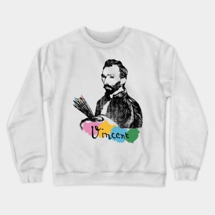 Vincent Van Gogh Black And White Portrait Crewneck Sweatshirt